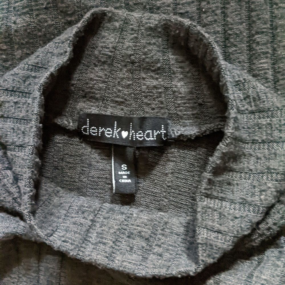 Derek Heart Gray Mockneck Sweater with Faux Shirt Tail - Picture 2 of 14